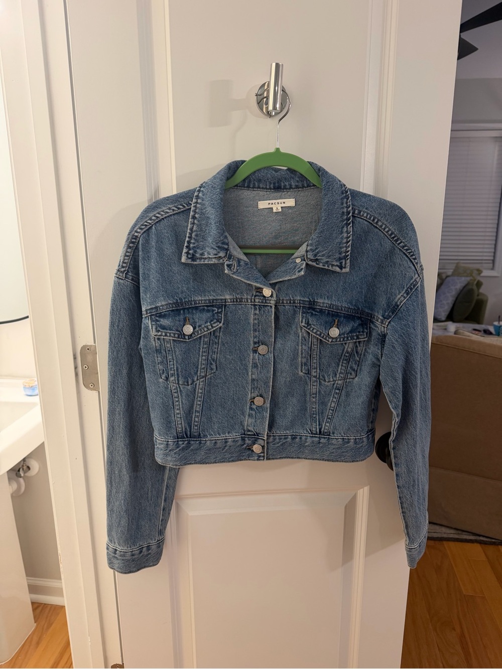 Pacsun Cropped Light Blue Denim Jacket